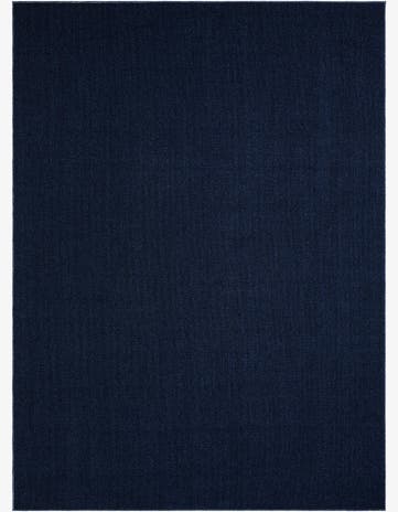 Navy Blue Easy-Clean Solid Indoor / Outdoor Rug