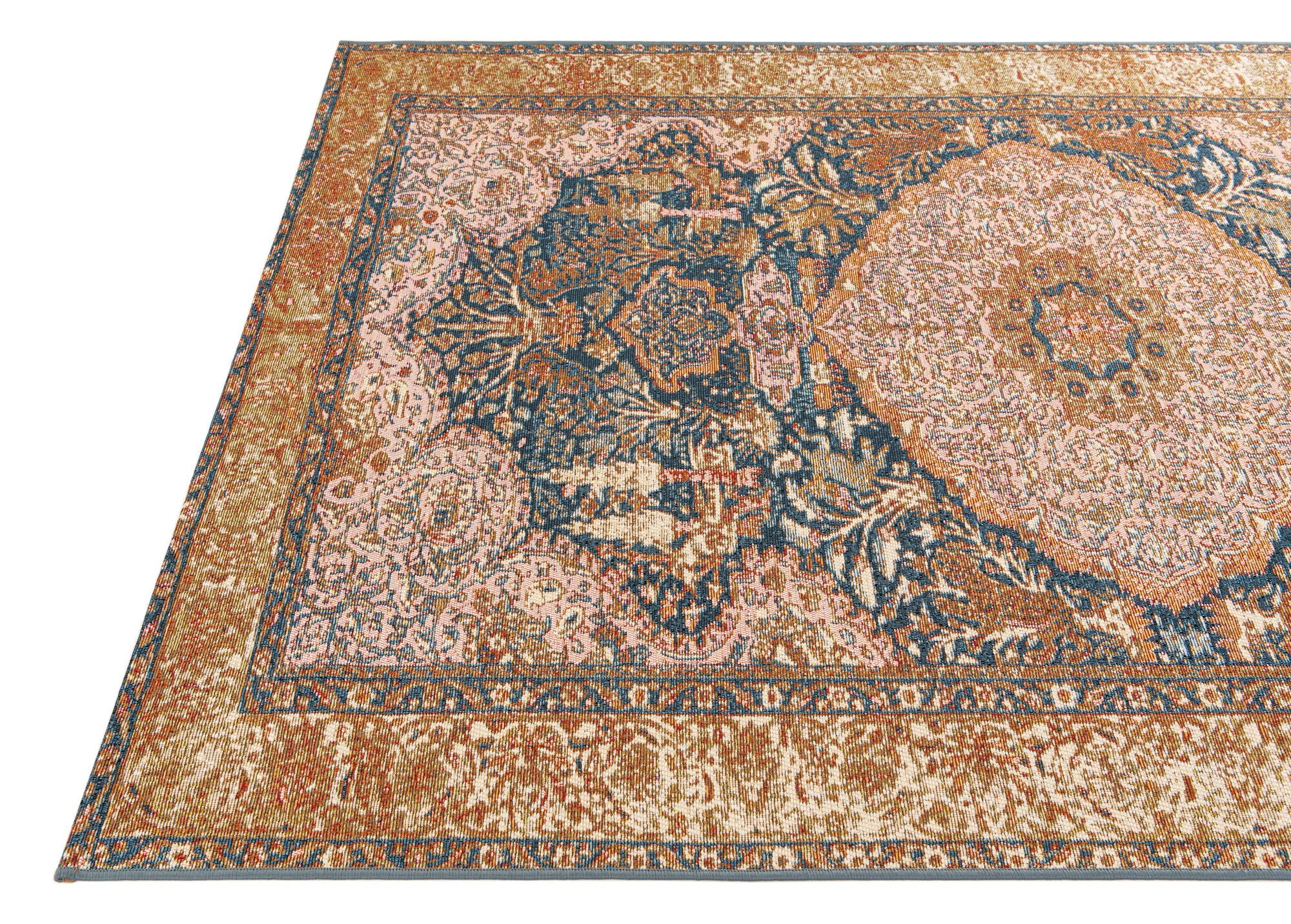 5' 3 x 7' 8 Easy-Clean Traditional Indoor / Outdoor Rug