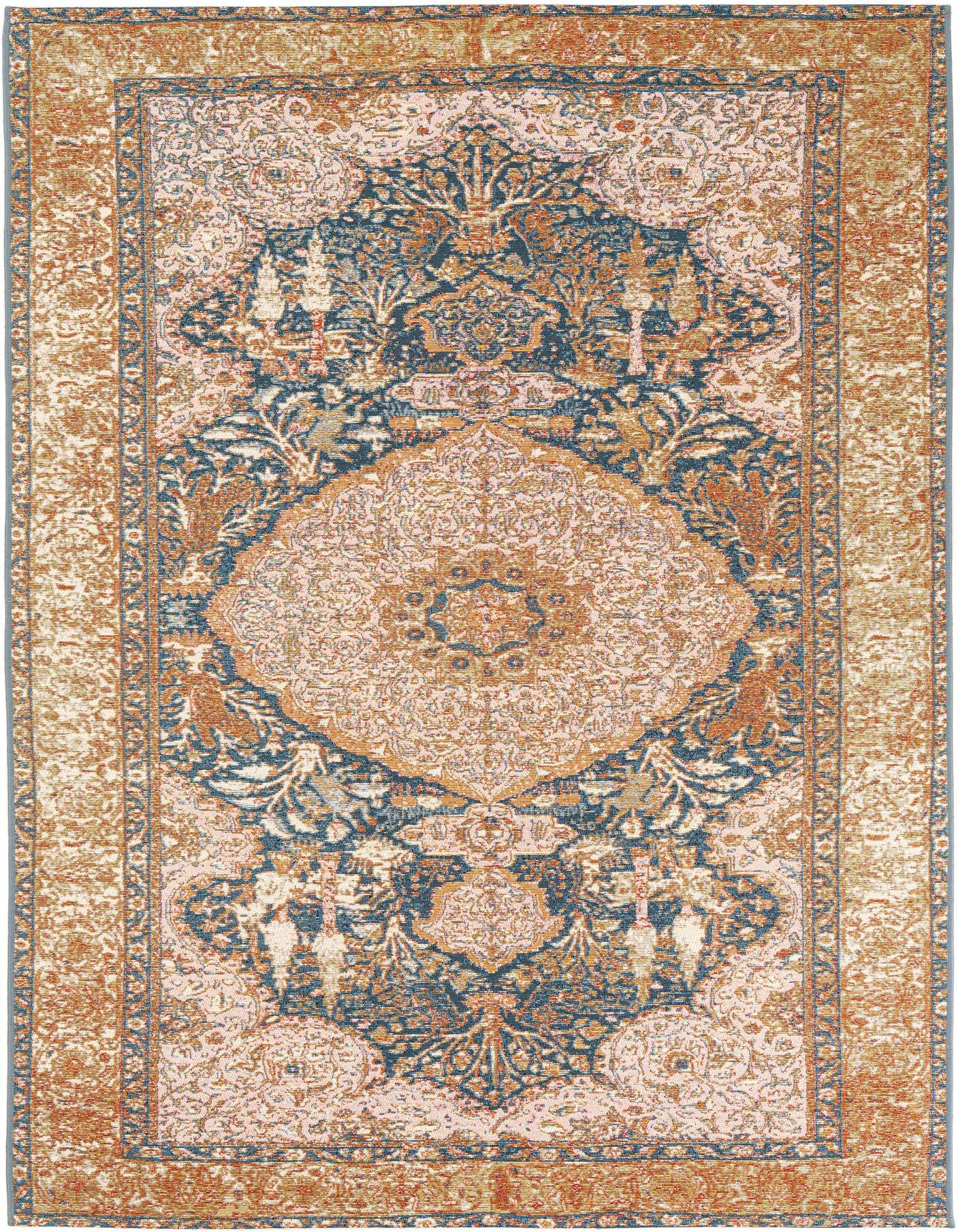 5' 3 x 7' 8 Easy-Clean Traditional Indoor / Outdoor Rug