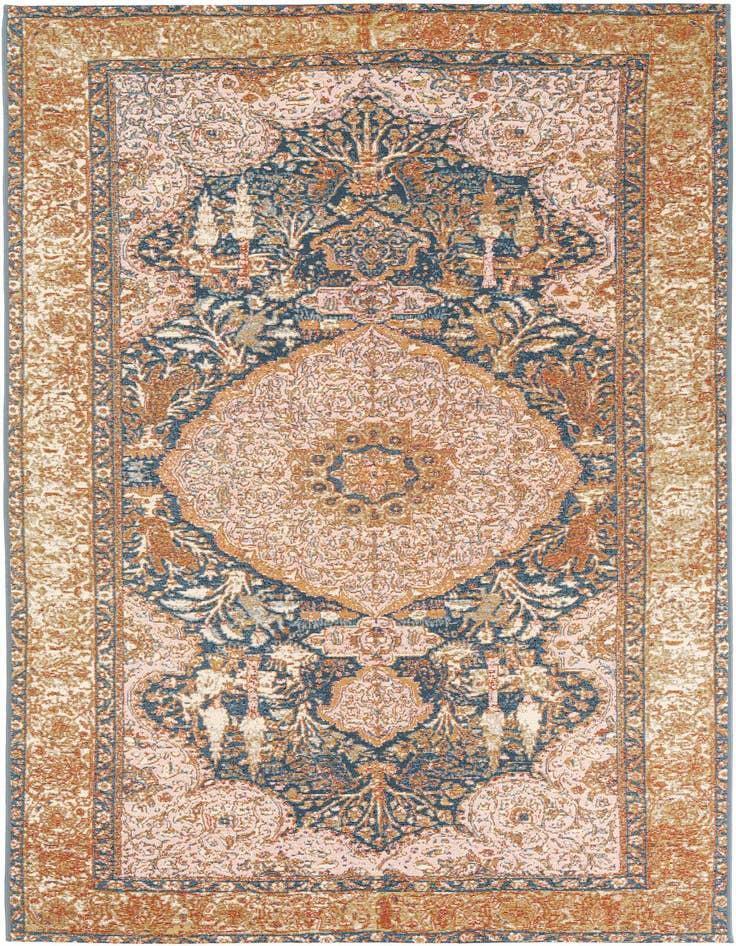 Detail image of 5' 3 x 7' 8 Easy-Clean Traditional Indoor / Outdoor Rug