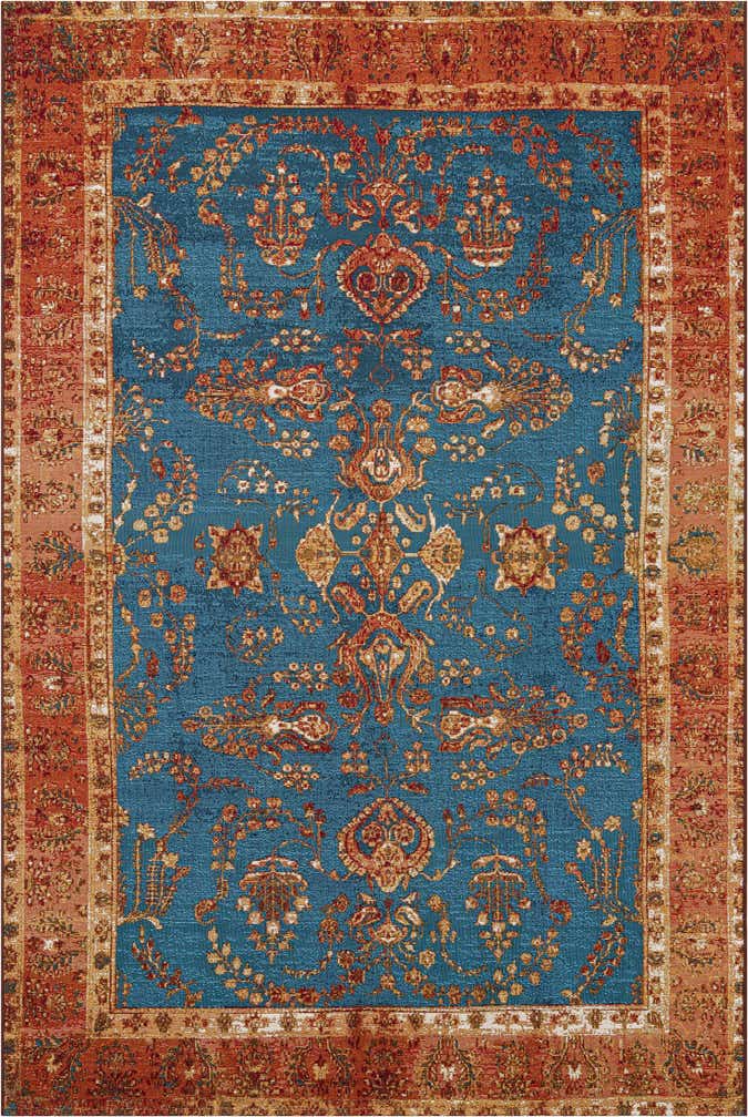 6' x 9' Easy-Clean Traditional Indoor / Outdoor Rug