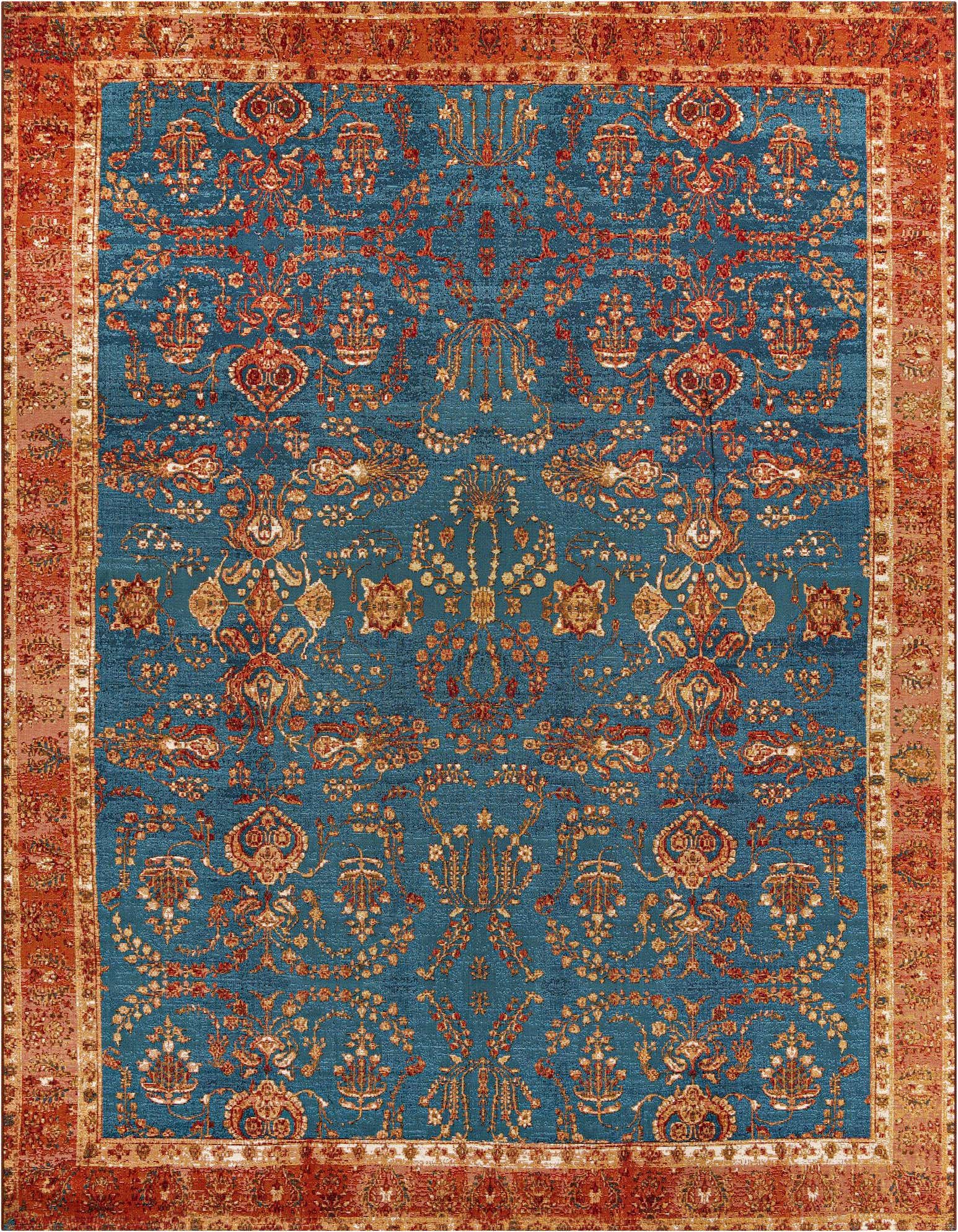 9' x 12' Easy-Clean Traditional Indoor / Outdoor Rug
