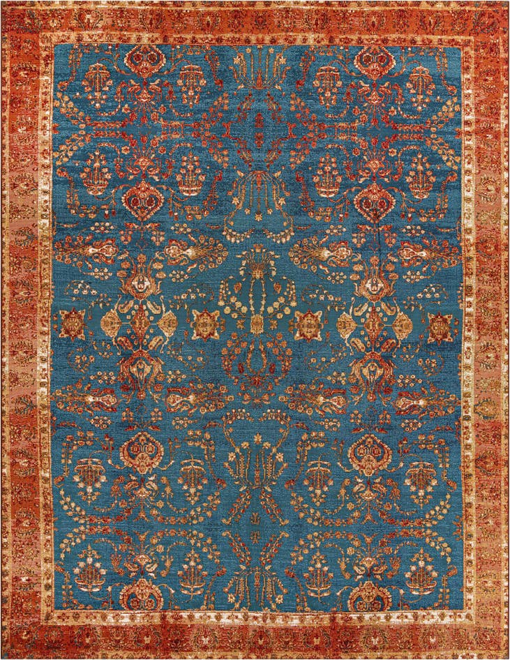 Detail image of 9' x 12' Easy-Clean Traditional Indoor / Outdoor Rug