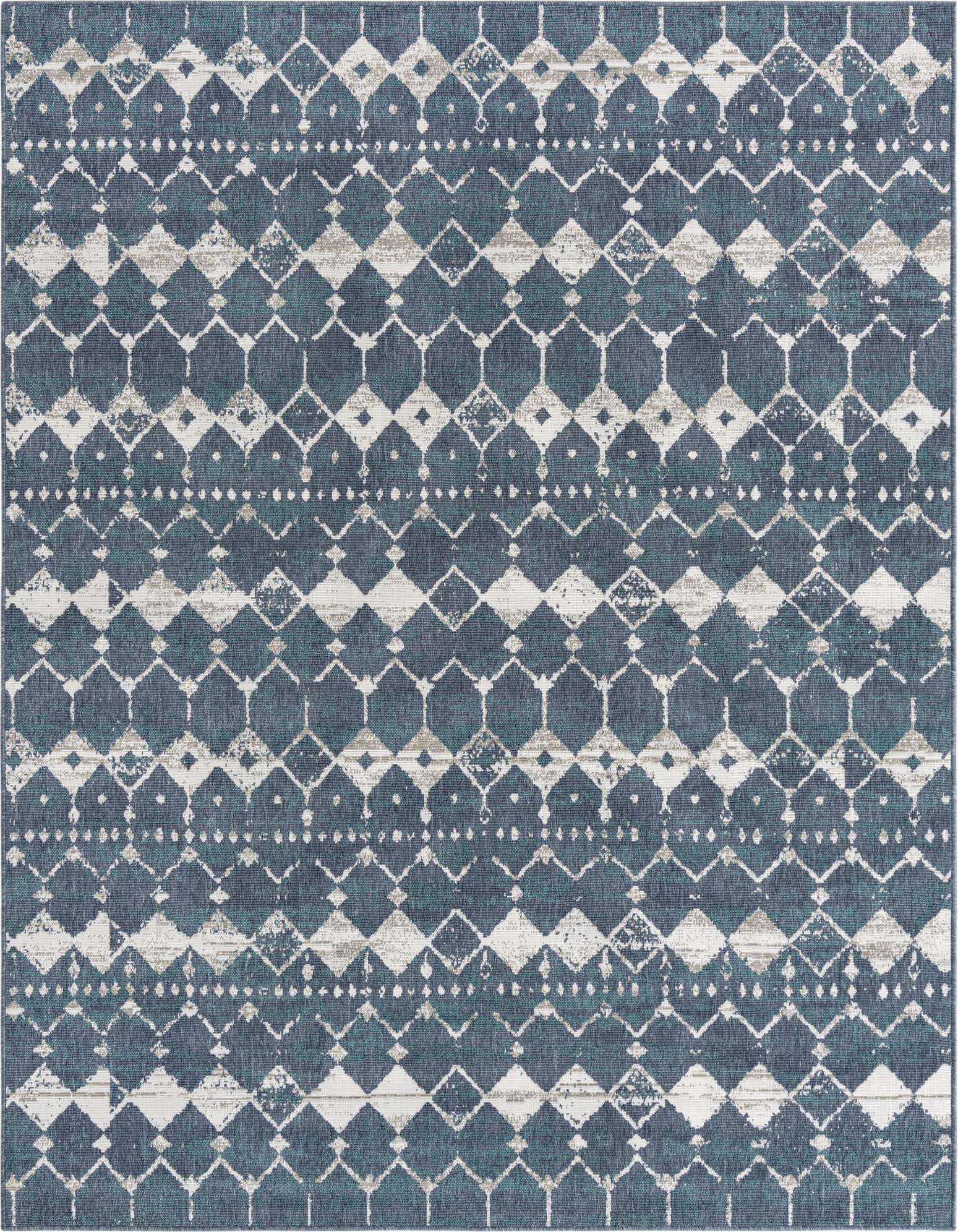 7' 10 x 10' Easy-Clean Trellis Indoor / Outdoor Rug