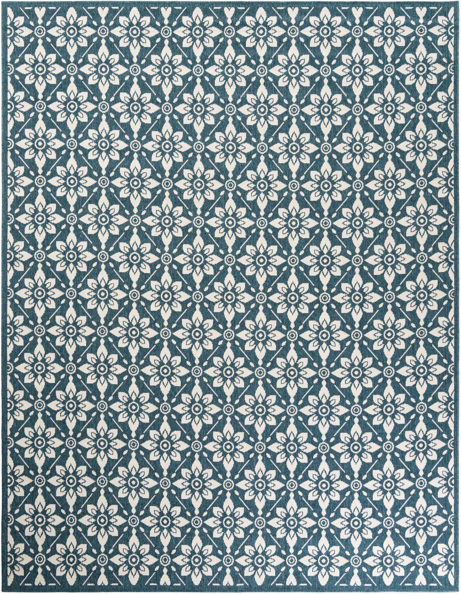 7' 10 x 10' Easy-Clean Trellis Indoor / Outdoor Rug