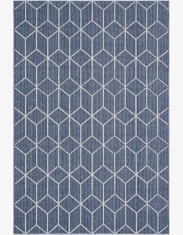 6' 1 x 9' Easy-Clean Trellis Indoor / Outdoor Rug