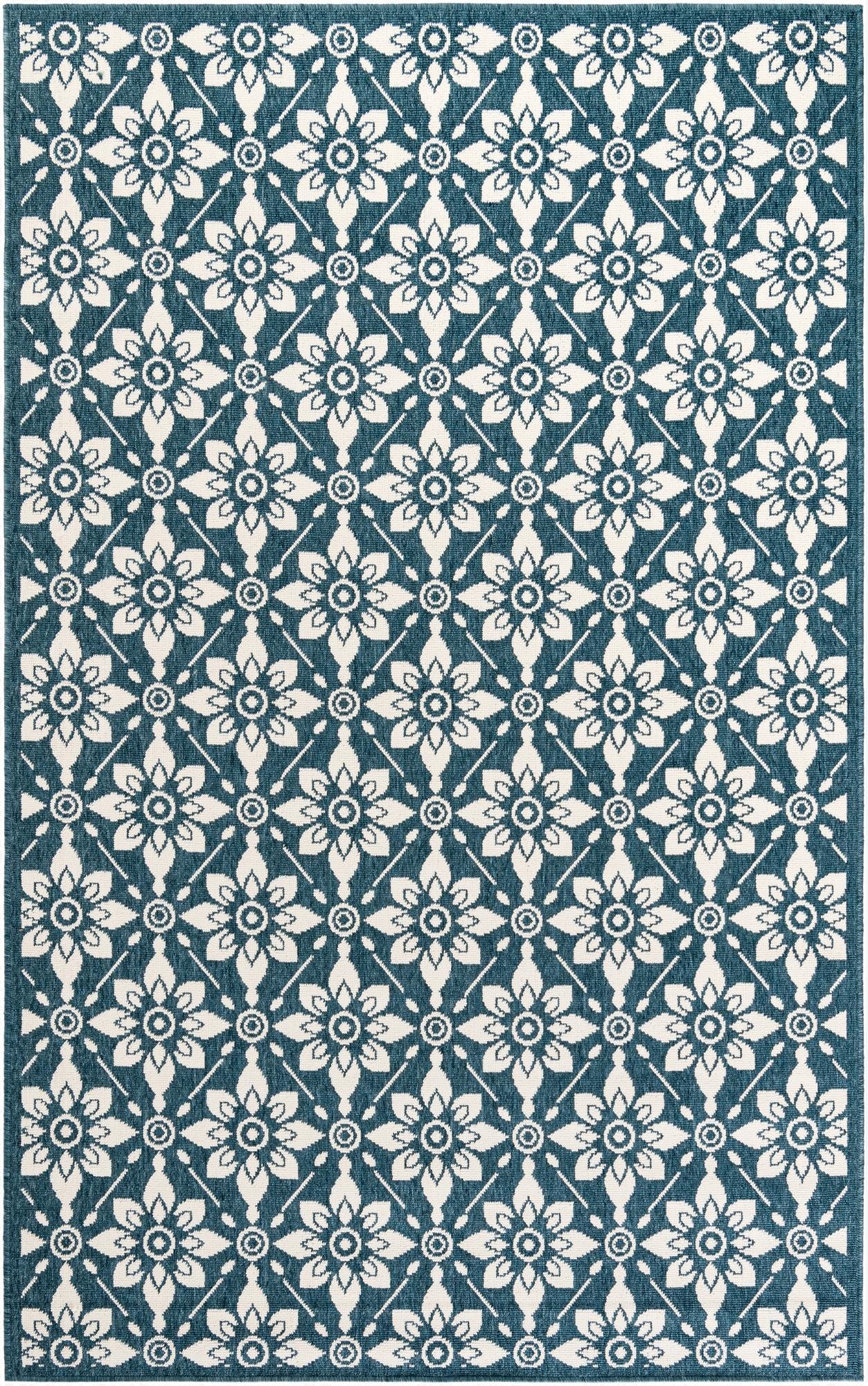 5' x 8'  Washable Trellis Indoor / Outdoor Rug