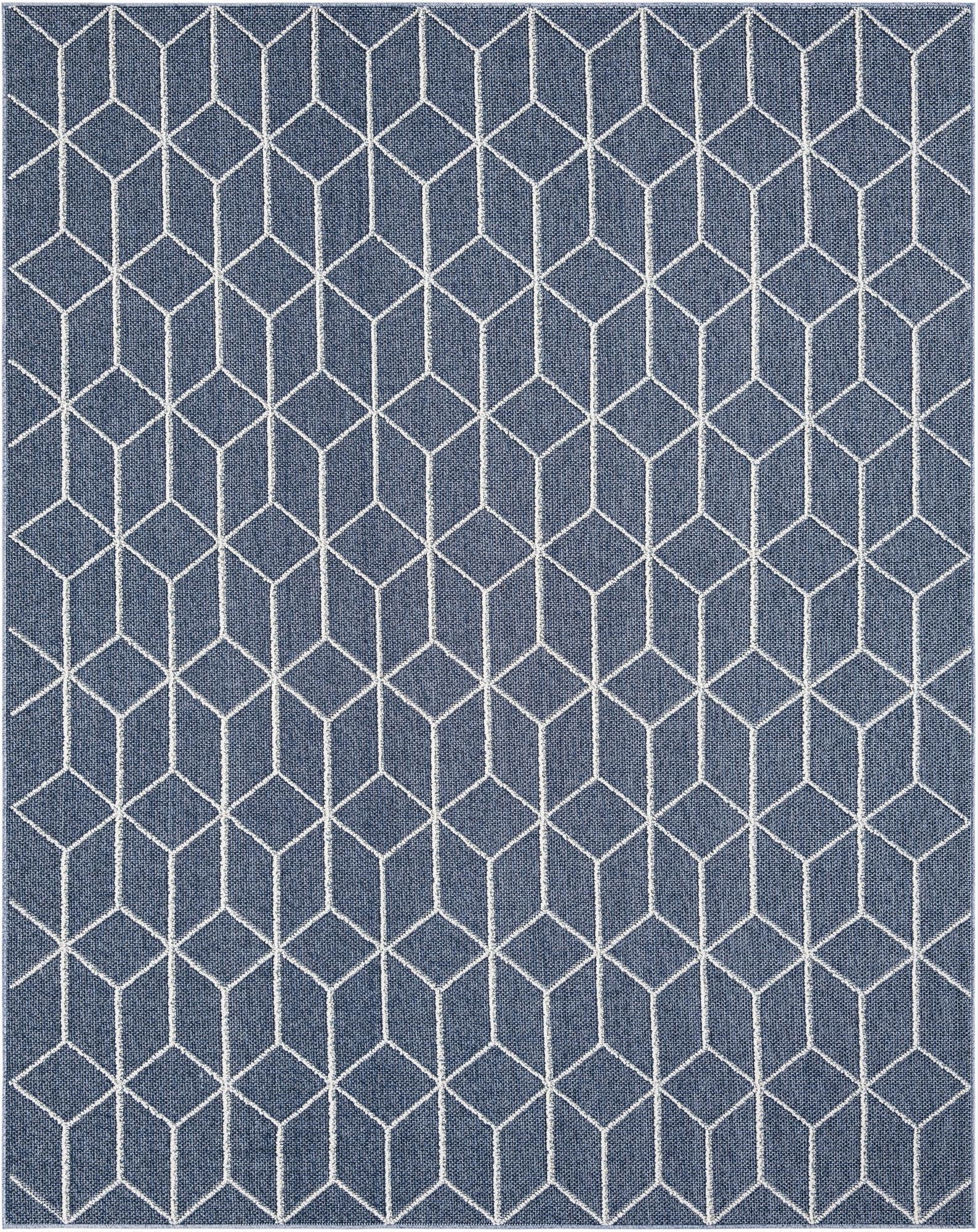 7' 10 x 10'  Washable Trellis Indoor / Outdoor Rug