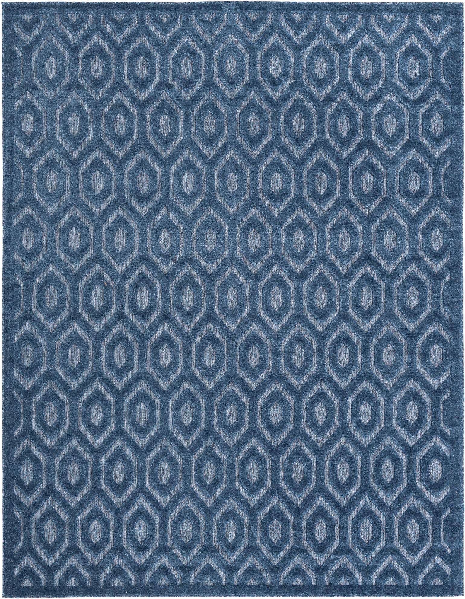 7' 10 x 10' Easy-Clean Trellis Textured Indoor / Outdoor Rug