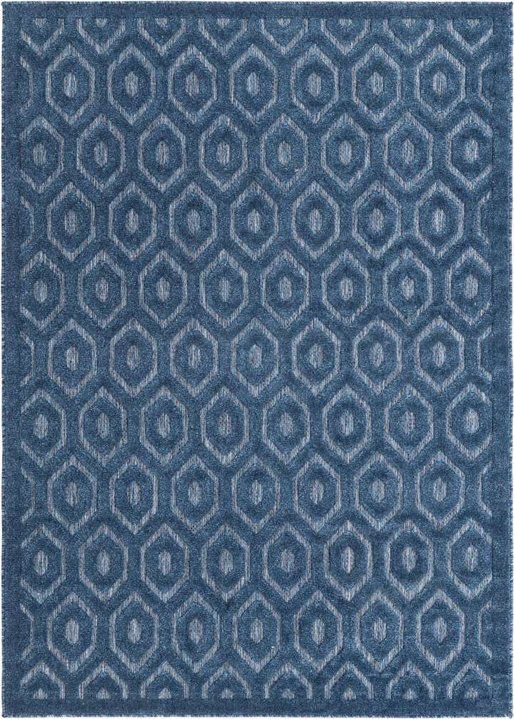 5' 3 x 8' Easy-Clean Trellis Textured Indoor / Outdoor Rug