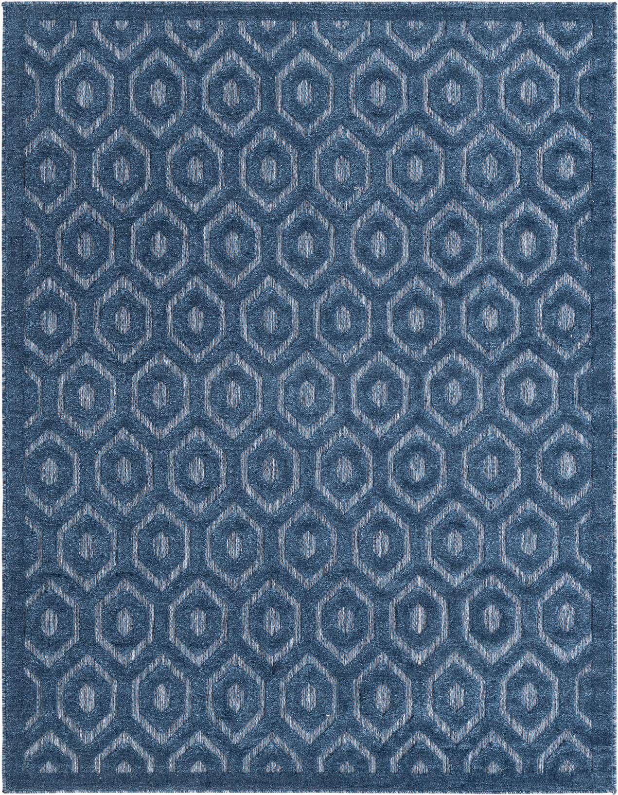 5' 3 x 8' Easy-Clean Trellis Textured Indoor / Outdoor Rug
