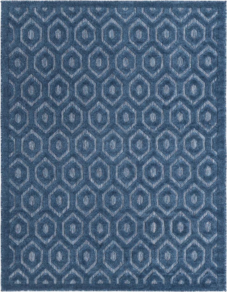 Detail image of 5' 3 x 8' Easy-Clean Trellis Textured Indoor / Outdoor Rug