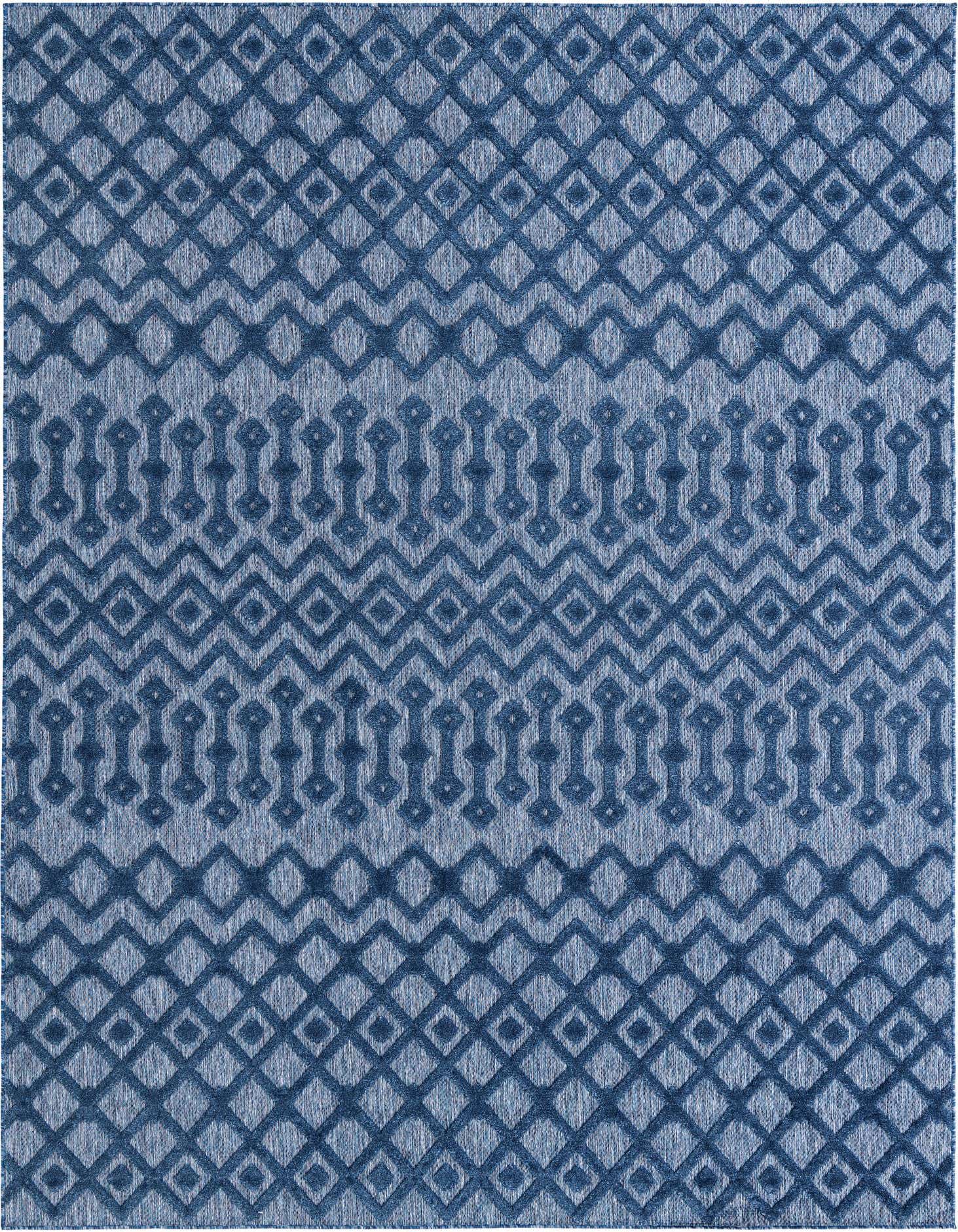 9' x 12' Easy-Clean Trellis Textured Indoor / Outdoor Rug