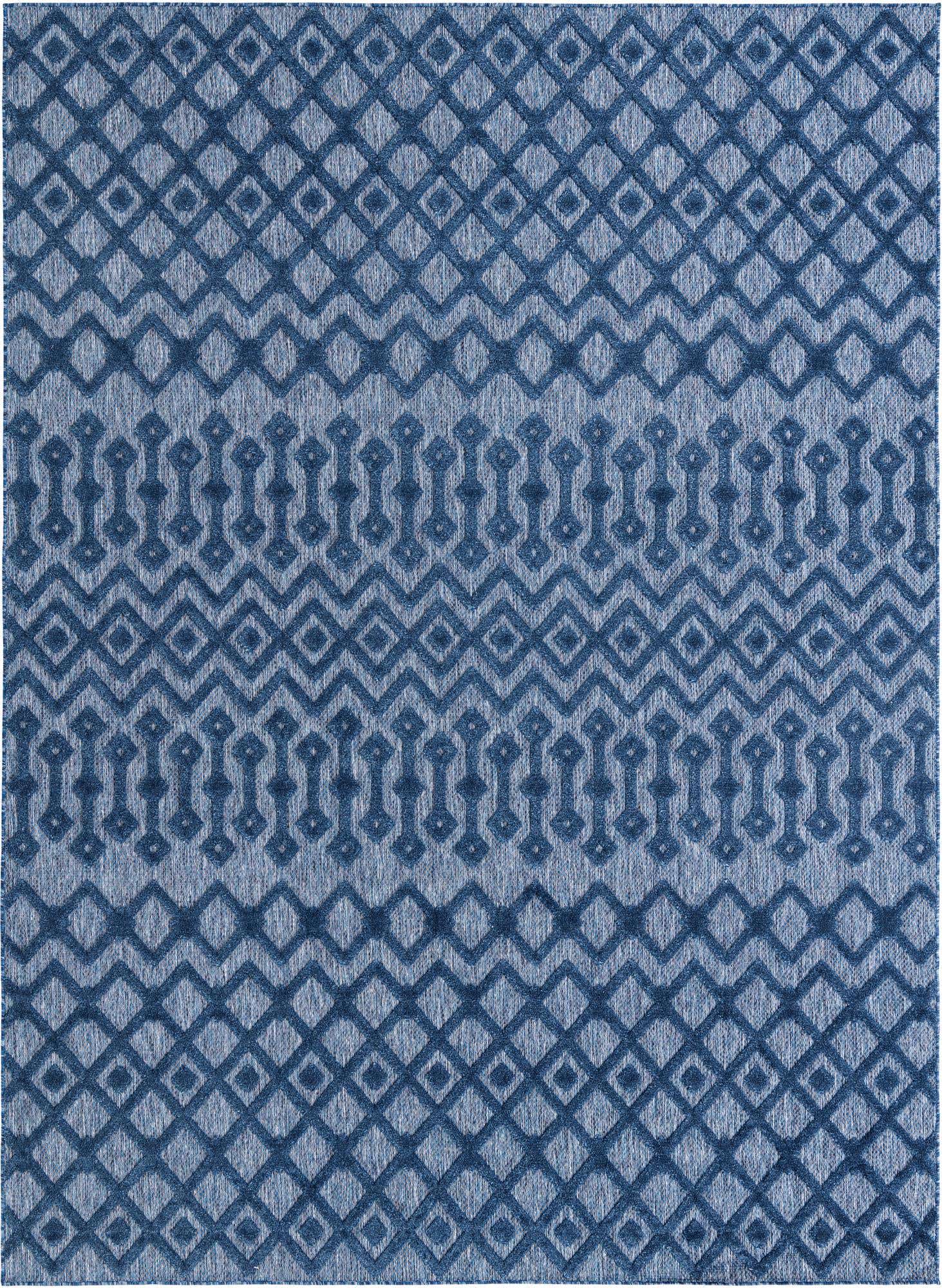 9' x 12' Easy-Clean Trellis Textured Indoor / Outdoor Rug