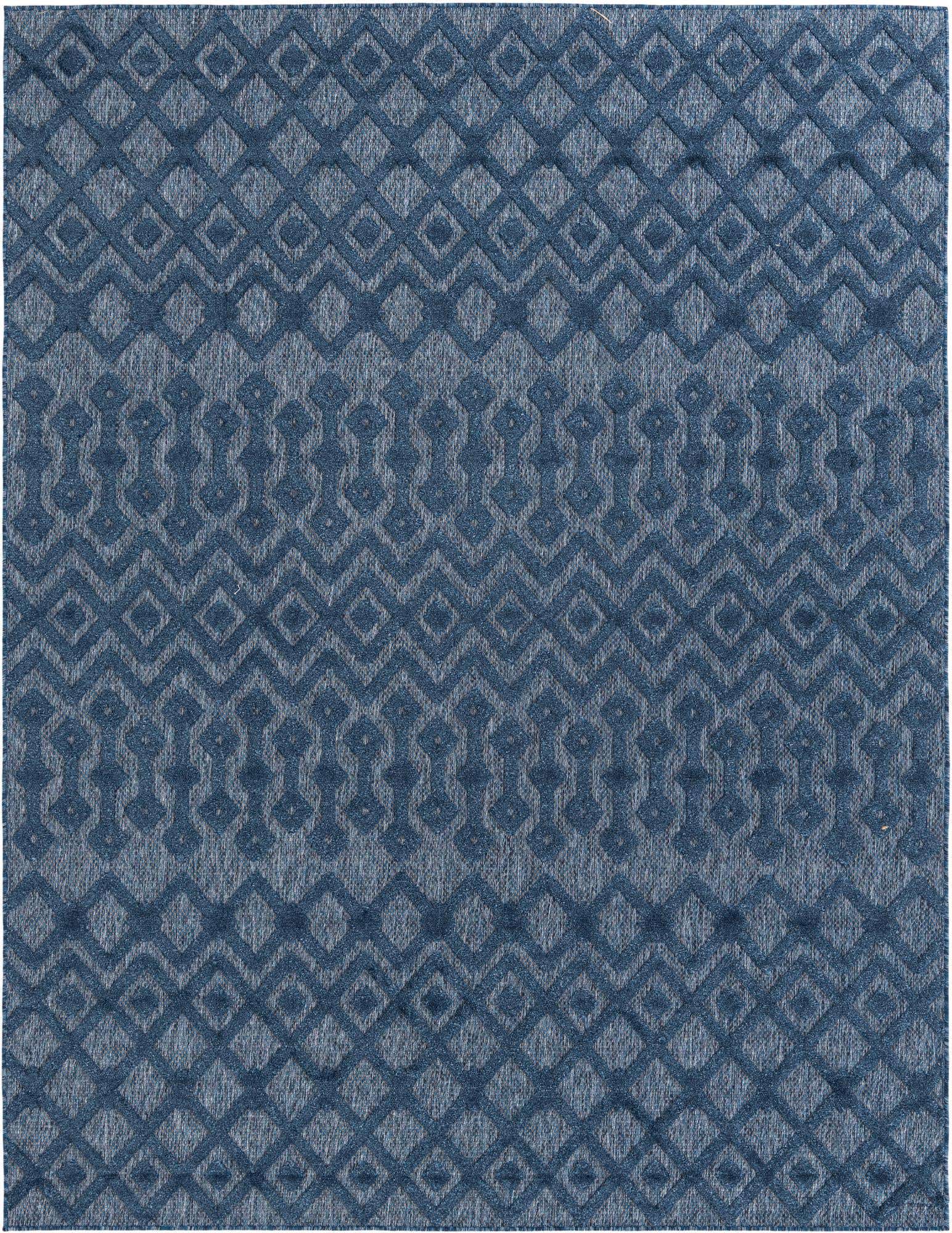 7' 10 x 10' Easy-Clean Trellis Textured Indoor / Outdoor Rug