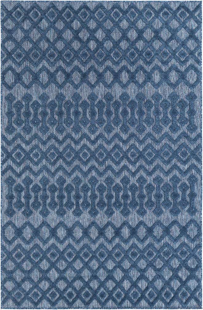 5' 3 x 8' Easy-Clean Trellis Textured Indoor / Outdoor Rug