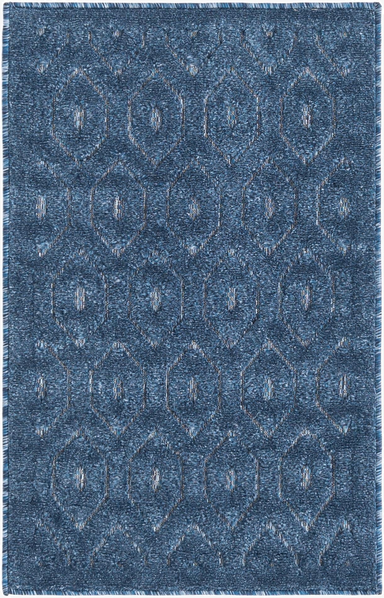 Primary image 2' x 3'  Washable Trellis Textured Indoor / Outdoor Rug
