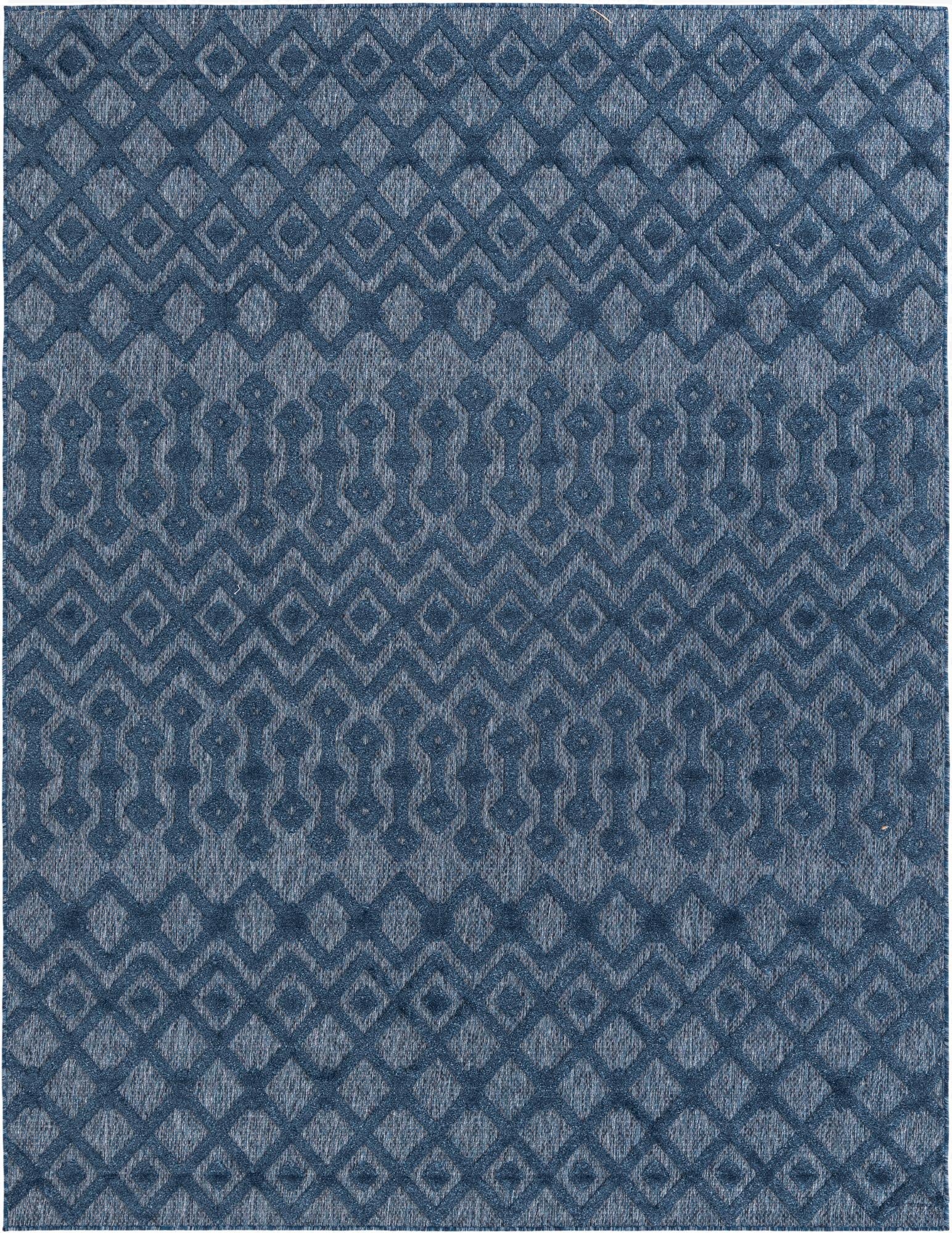 7' 10 x 10'  Washable Trellis Textured Indoor / Outdoor Rug
