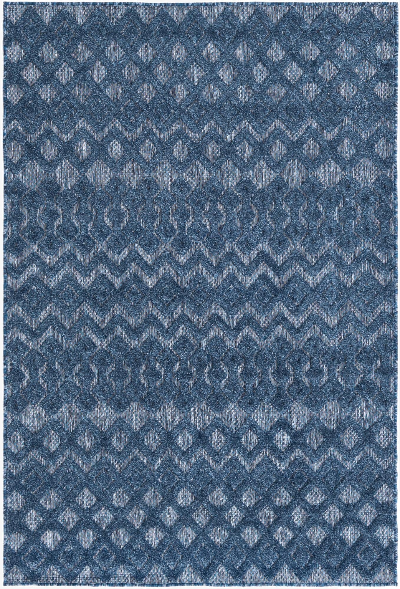 4' x 6'  Washable Trellis Textured Indoor / Outdoor Rug