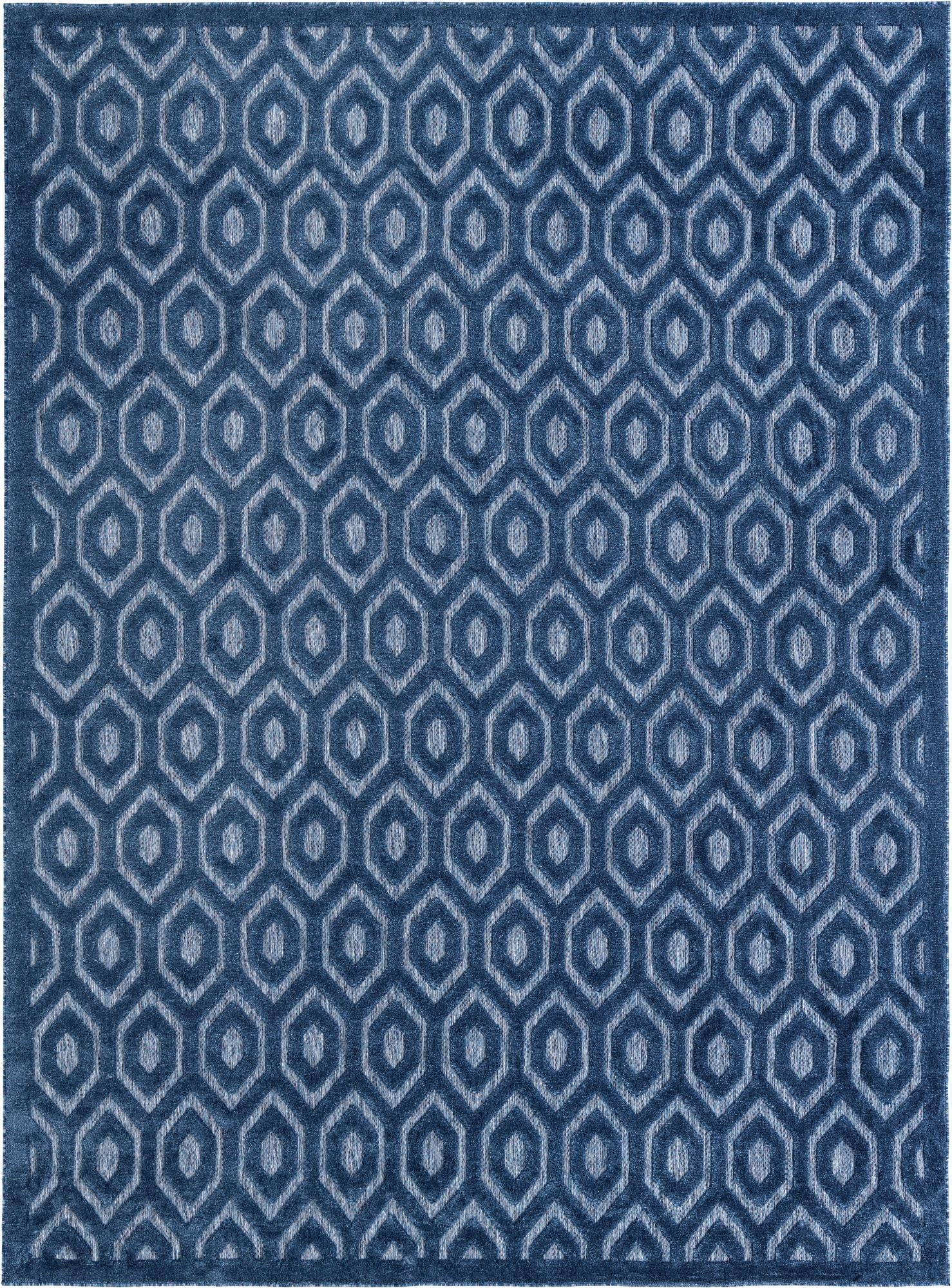 Primary image  9' x 12'  Easy-Clean Trellis Textured Indoor / Outdoor Rug