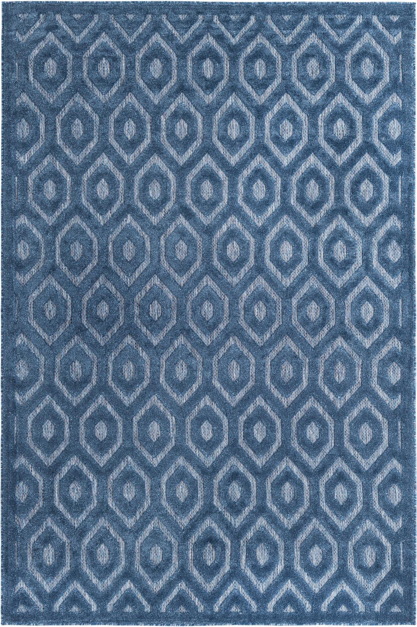 6' x 9'  Washable Trellis Textured Indoor / Outdoor Rug