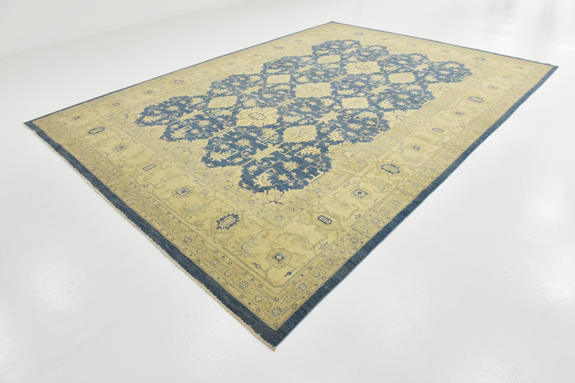 9' 9 x 13' 6 Hand Knotted Peshawar Ziegler Rug