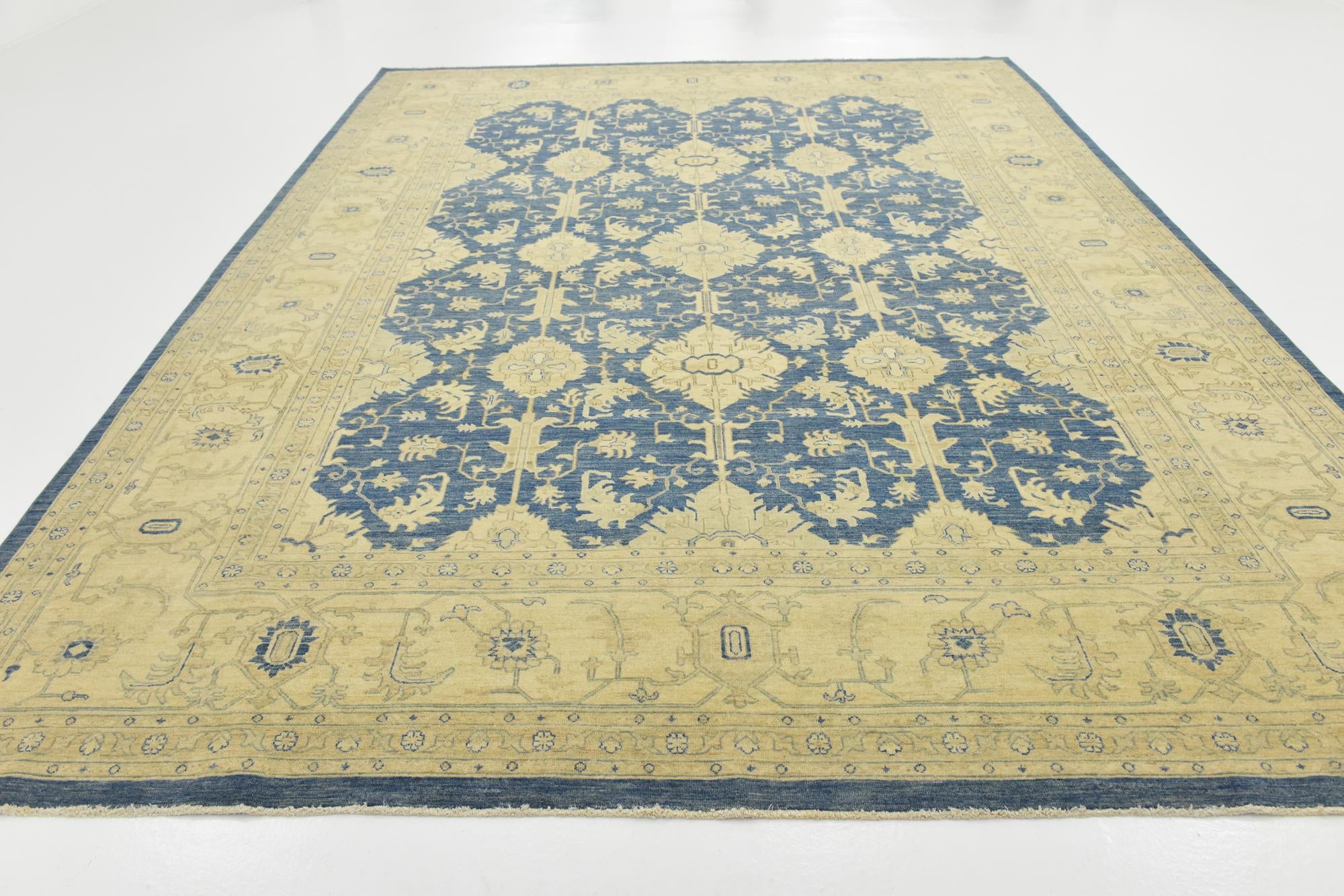 9' 9 x 13' 6 Hand Knotted Peshawar Ziegler Rug