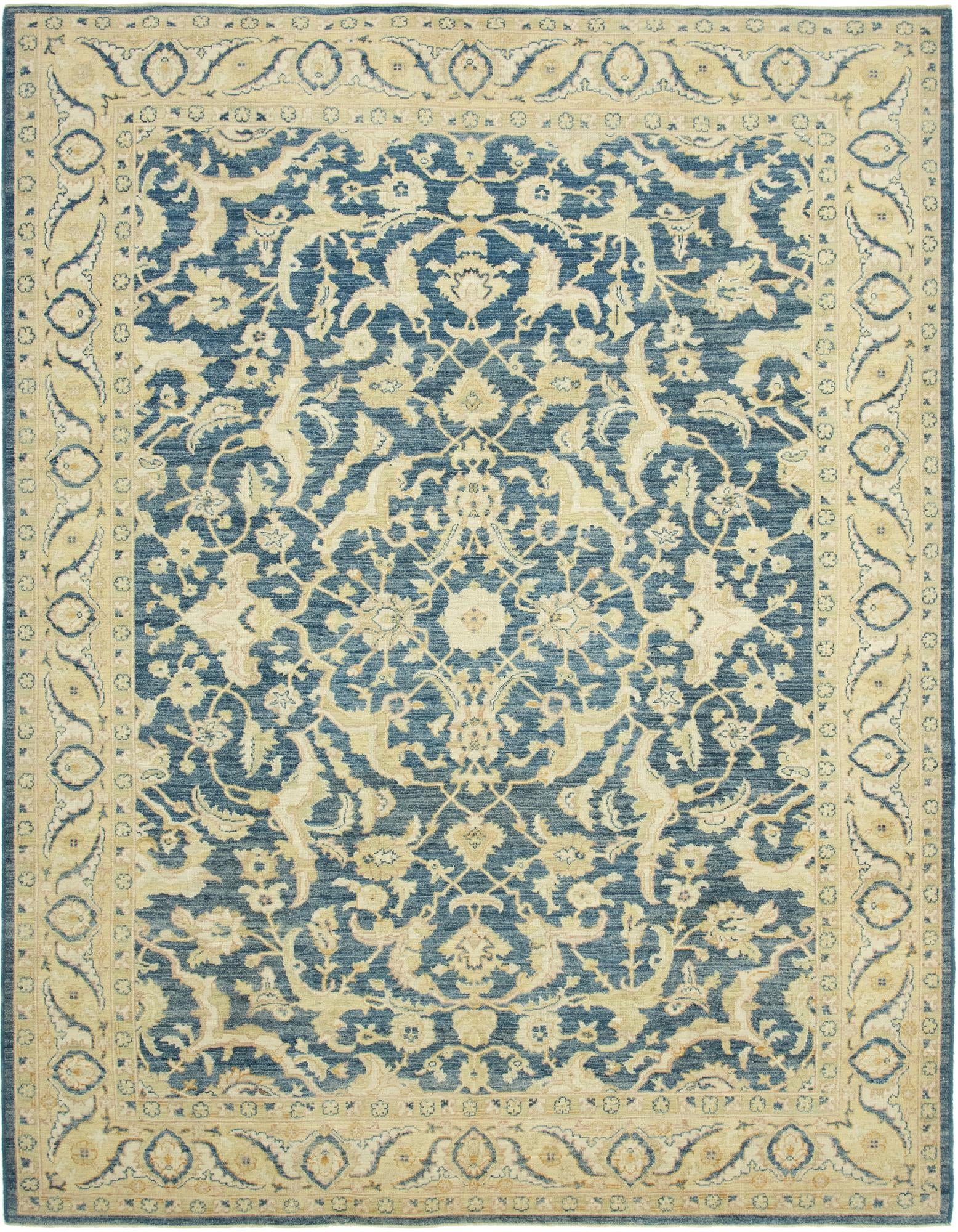 9' 5 x 12' 1  Hand Knotted Peshawar Ziegler Wool Rug