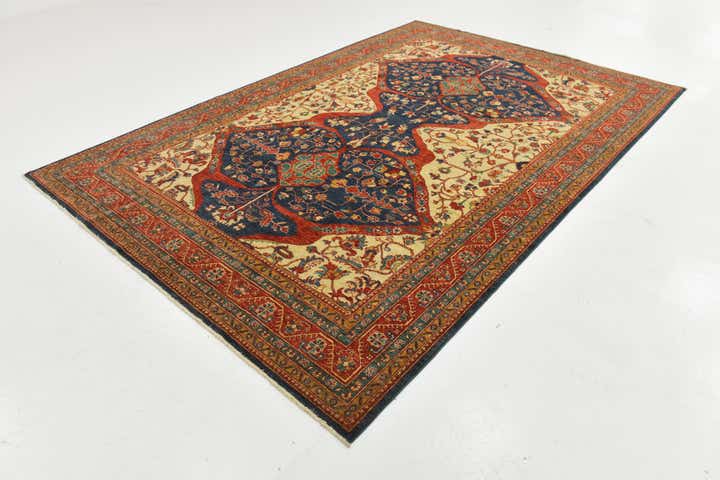 6' 9 x 10' Hand Knotted Peshawar Ziegler Rug