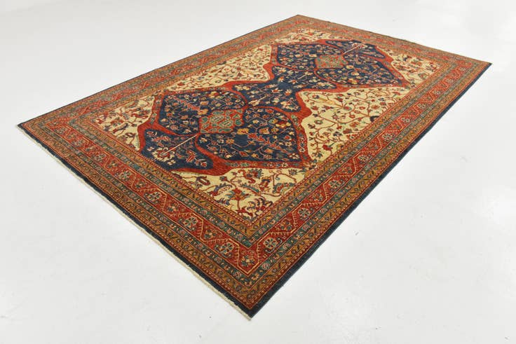 Detail image of 6' 9 x 10' Hand Knotted Peshawar Ziegler Rug