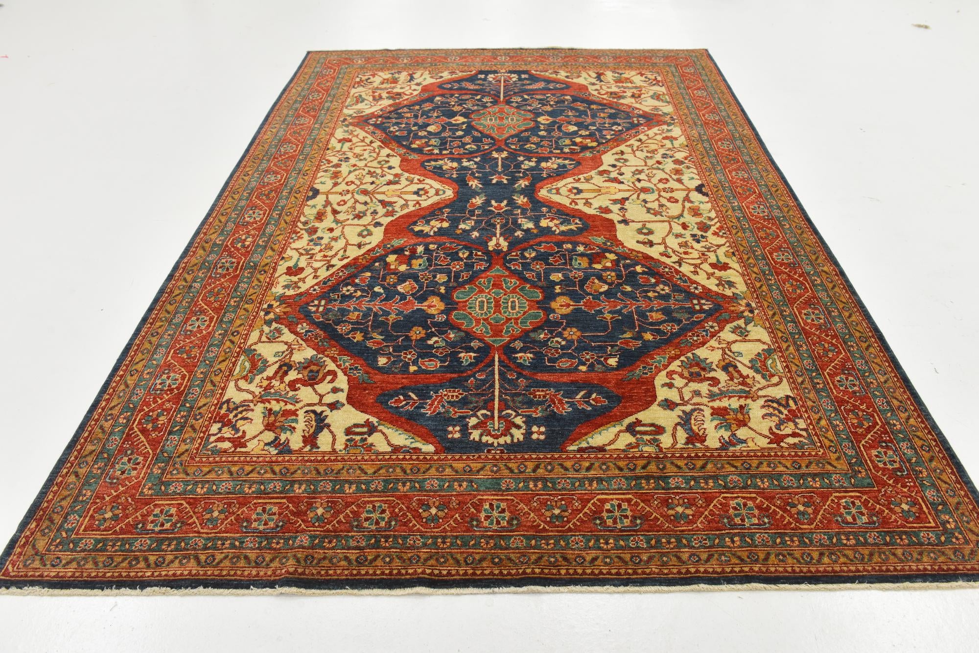 6' 9 x 10' Hand Knotted Peshawar Ziegler Rug