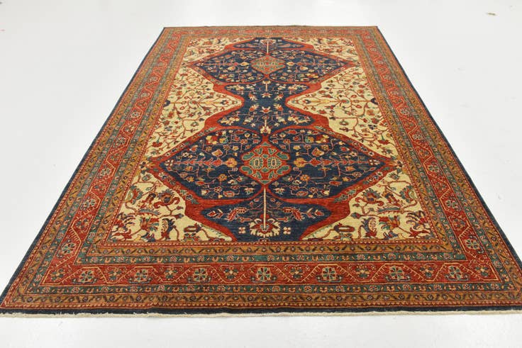 Detail image of 6' 9 x 10' Hand Knotted Peshawar Ziegler Rug