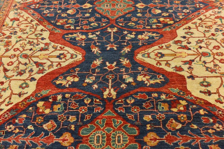 Detail image of 6' 9 x 10' Hand Knotted Peshawar Ziegler Rug