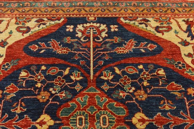 Detail image of 6' 9 x 10' Hand Knotted Peshawar Ziegler Rug