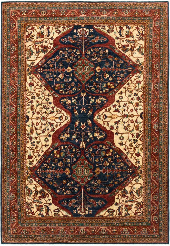 6' 9 x 10' Hand Knotted Peshawar Ziegler Rug