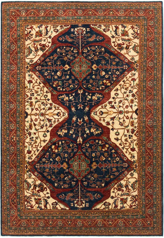 Detail image of 6' 9 x 10' Hand Knotted Peshawar Ziegler Rug