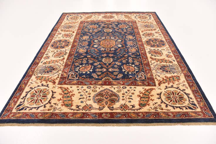 Detailansicht von 215cm x 280cm Handgeknüpft Peshawar Ziegler Teppich