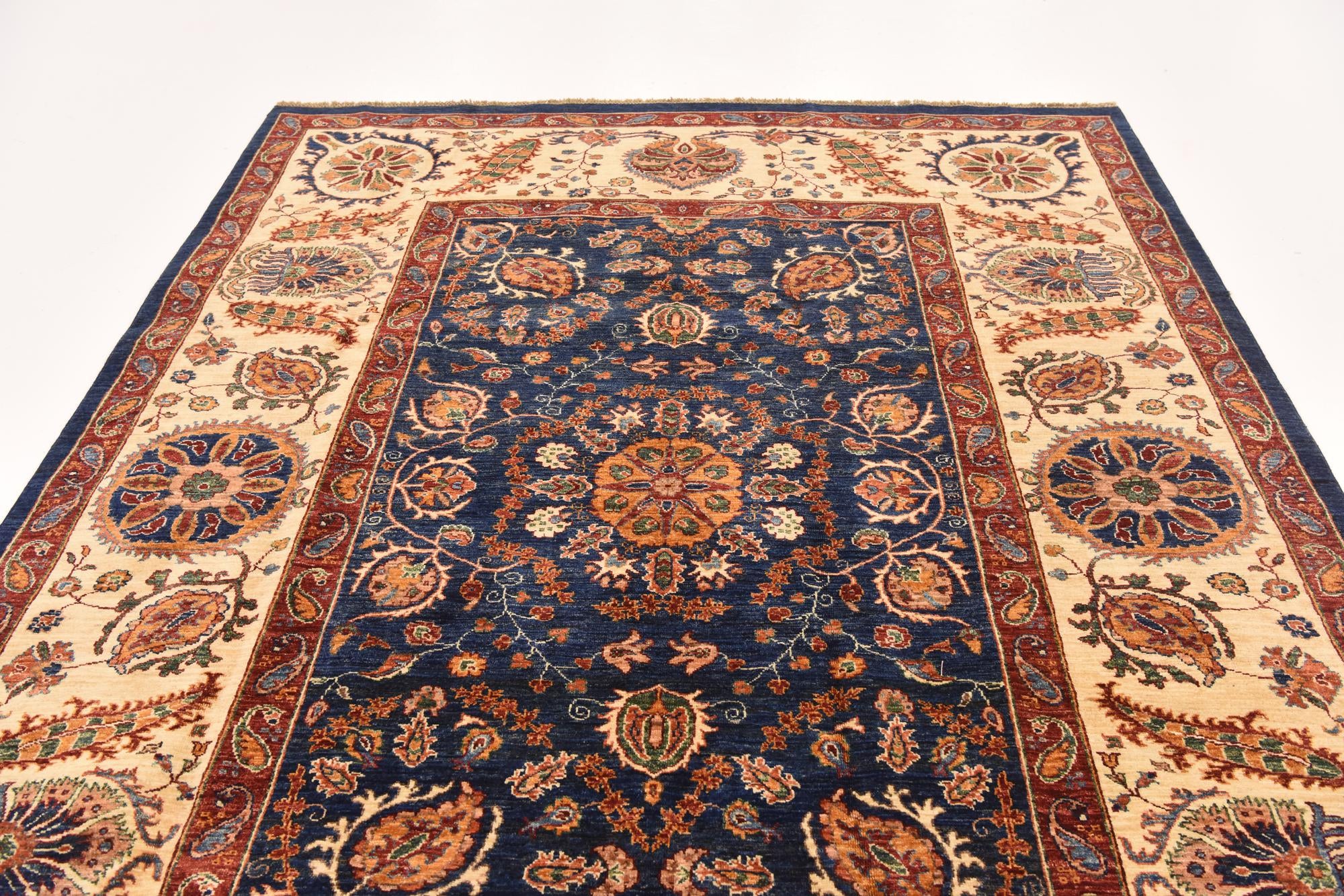 7' x 9' 2 Hand Knotted Peshawar Ziegler Rug