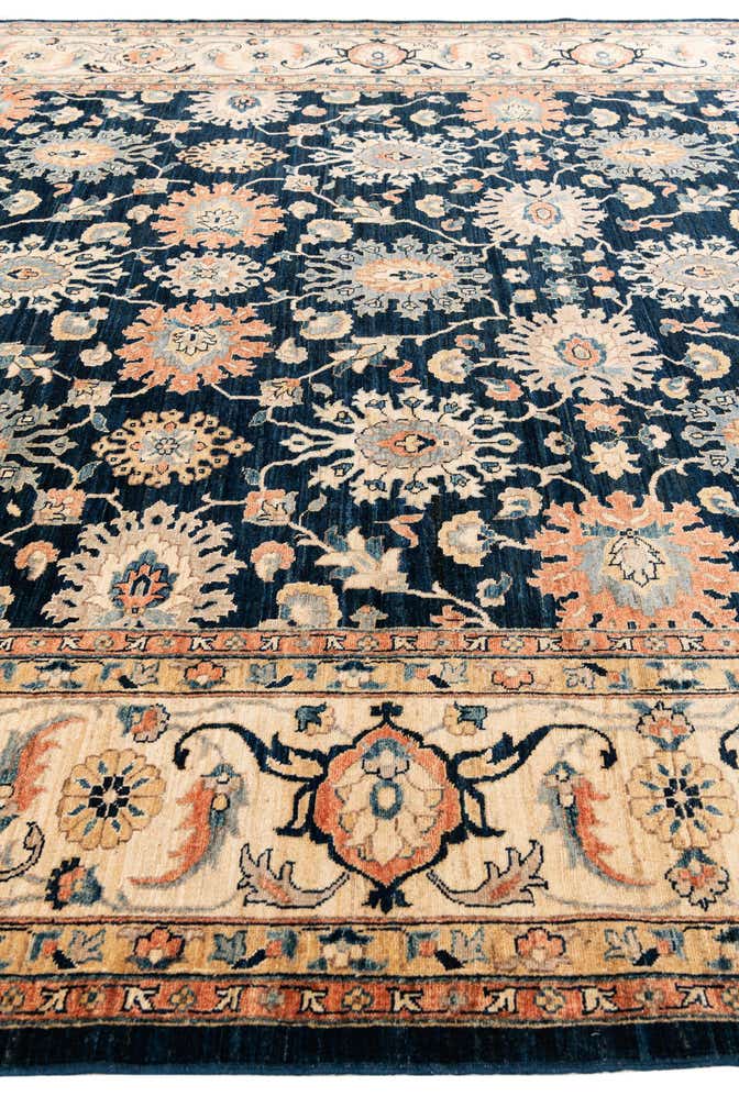 9' x 11' 9 Hand Knotted Peshawar Ziegler Rug