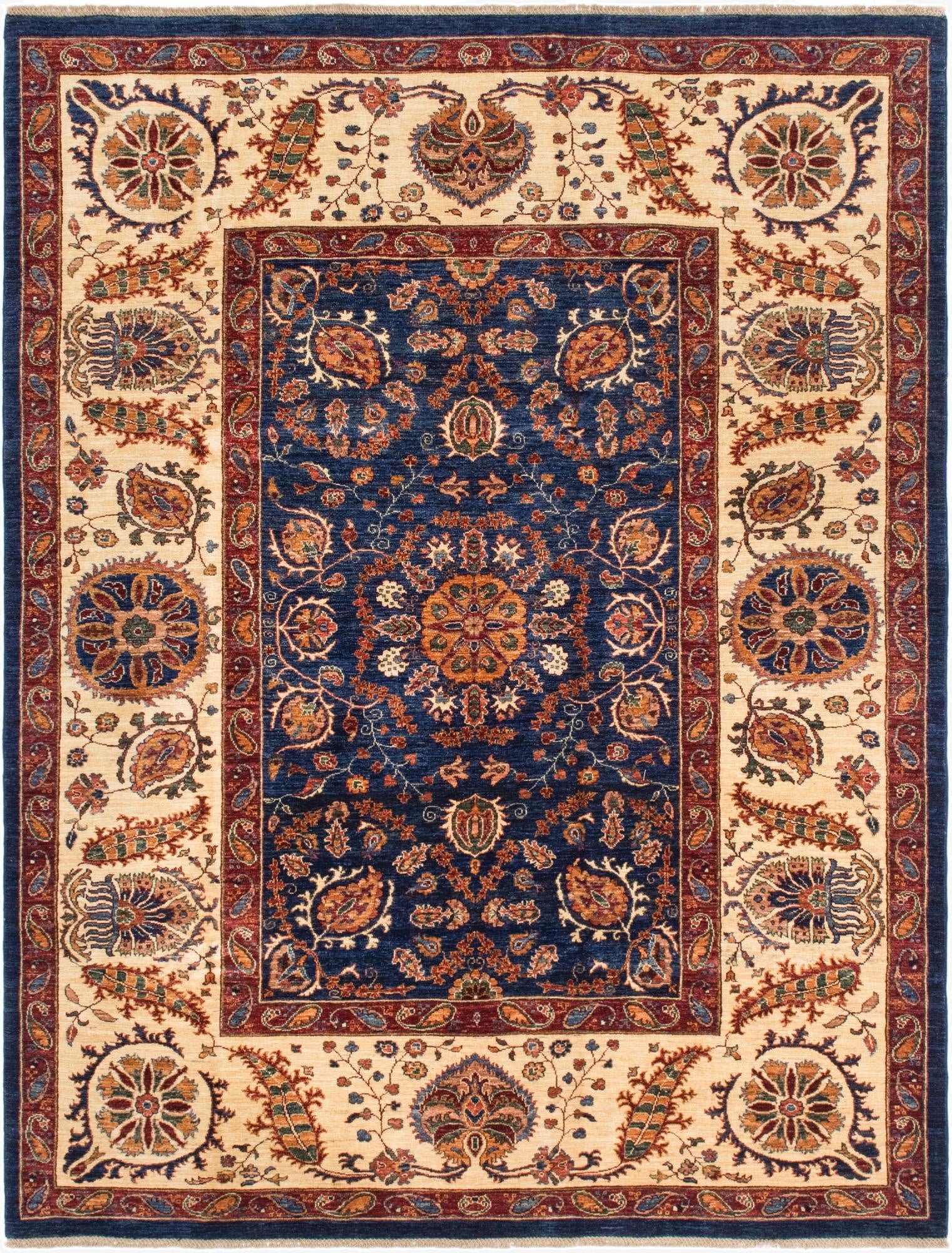 7' x 9' 2  Hand Knotted Peshawar Ziegler Rug
