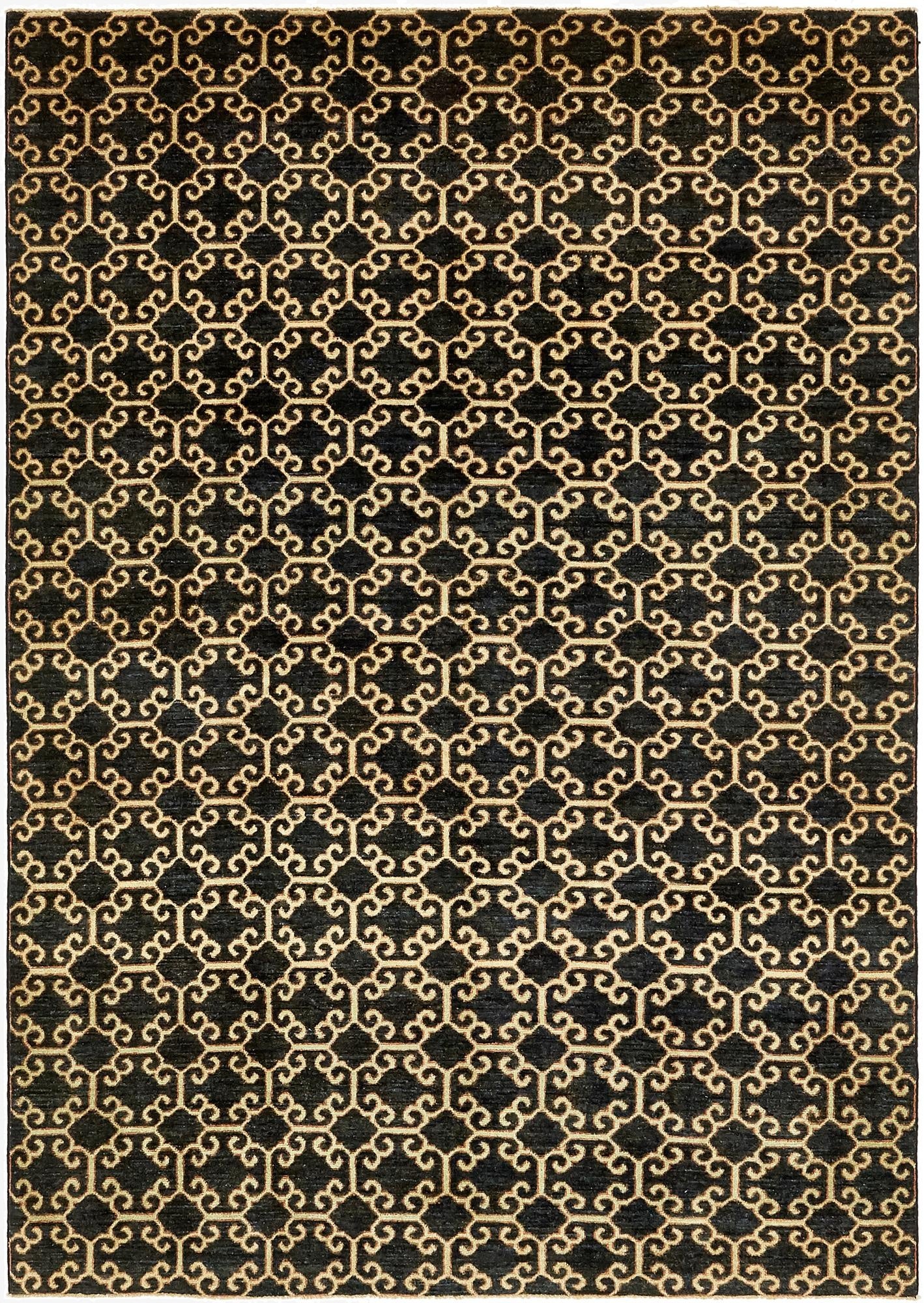 6' 6 x 9' 3  Hand Knotted Peshawar Ziegler Rug