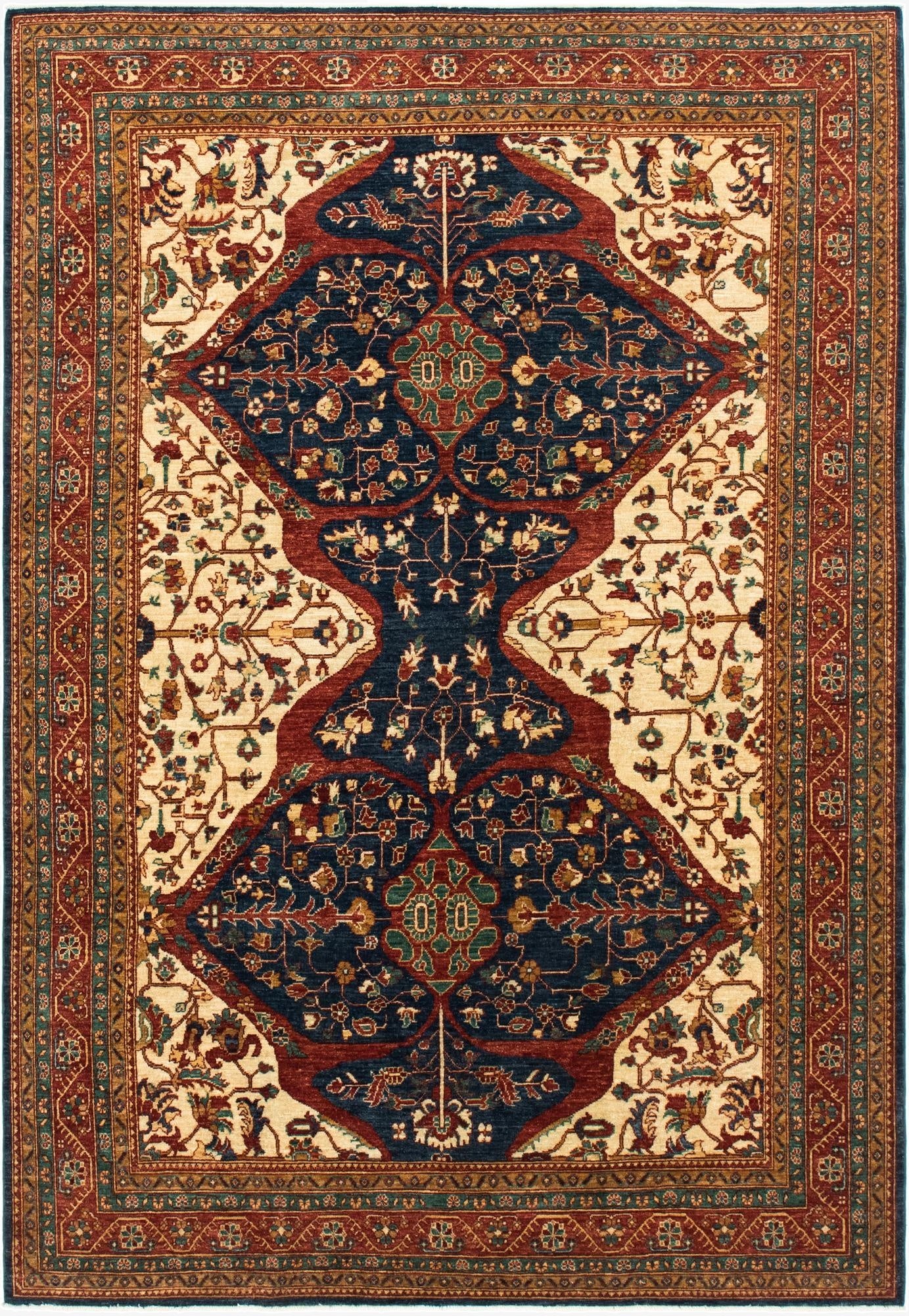 6' 9 x 10'  Hand Knotted Peshawar Ziegler Rug