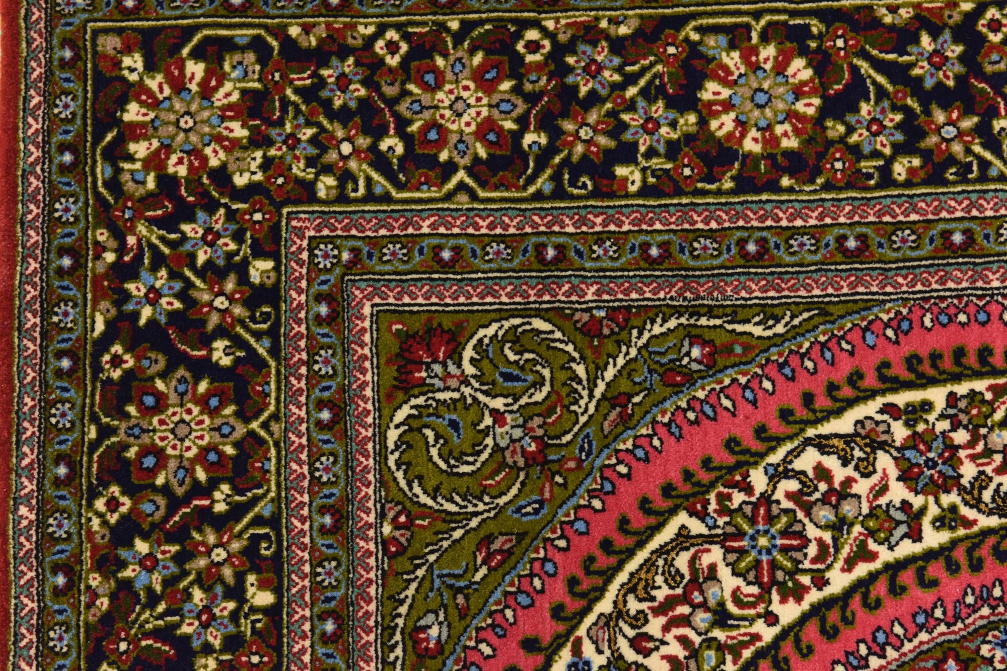 4' 7 x 6' 10 Hand Knotted Qom Persian Rug