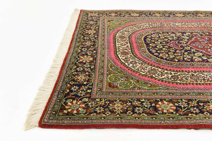 4' 7 x 6' 10 Hand Knotted Qom Persian Rug