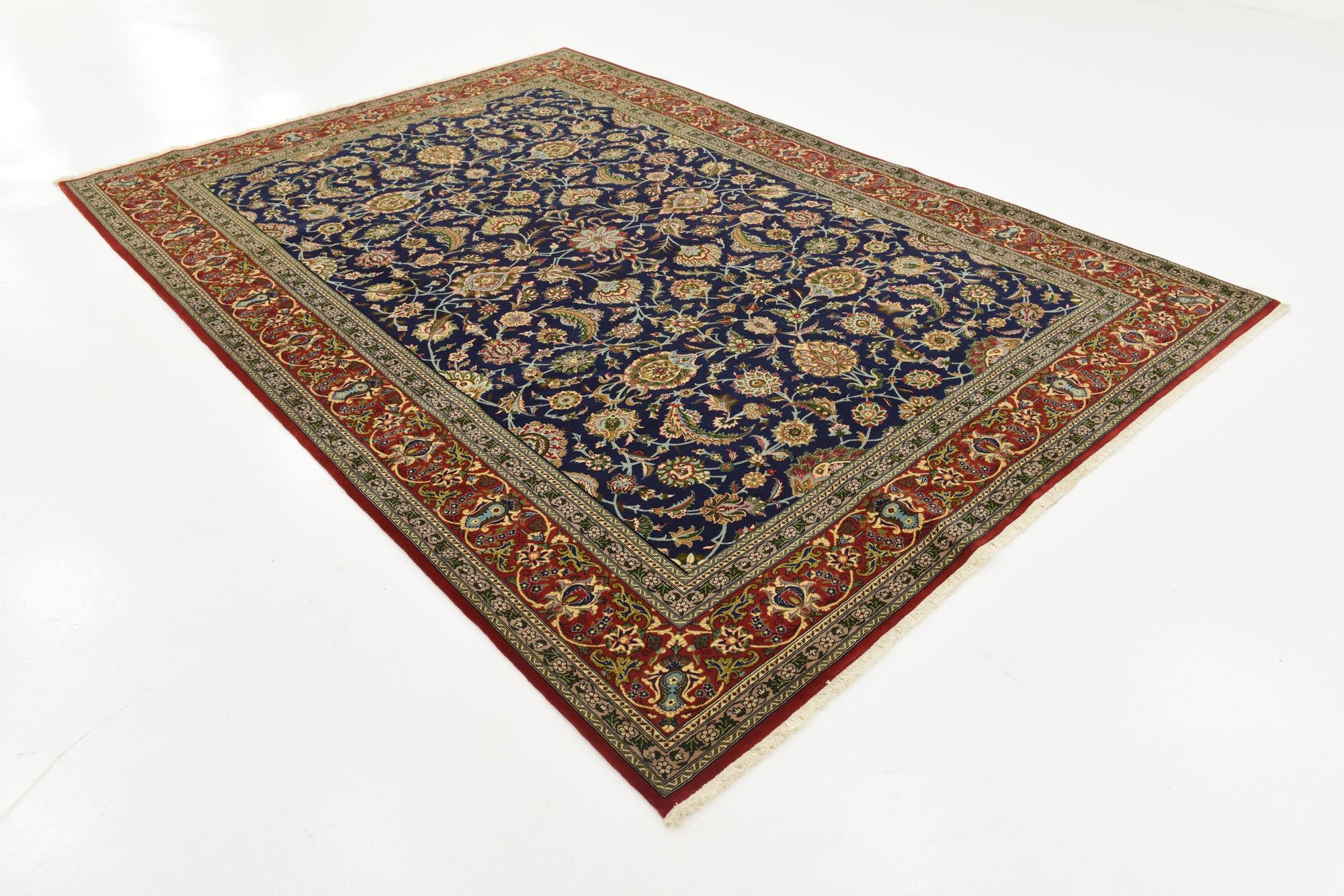 6' 11 x 10' Hand Knotted Qom Persian Rug