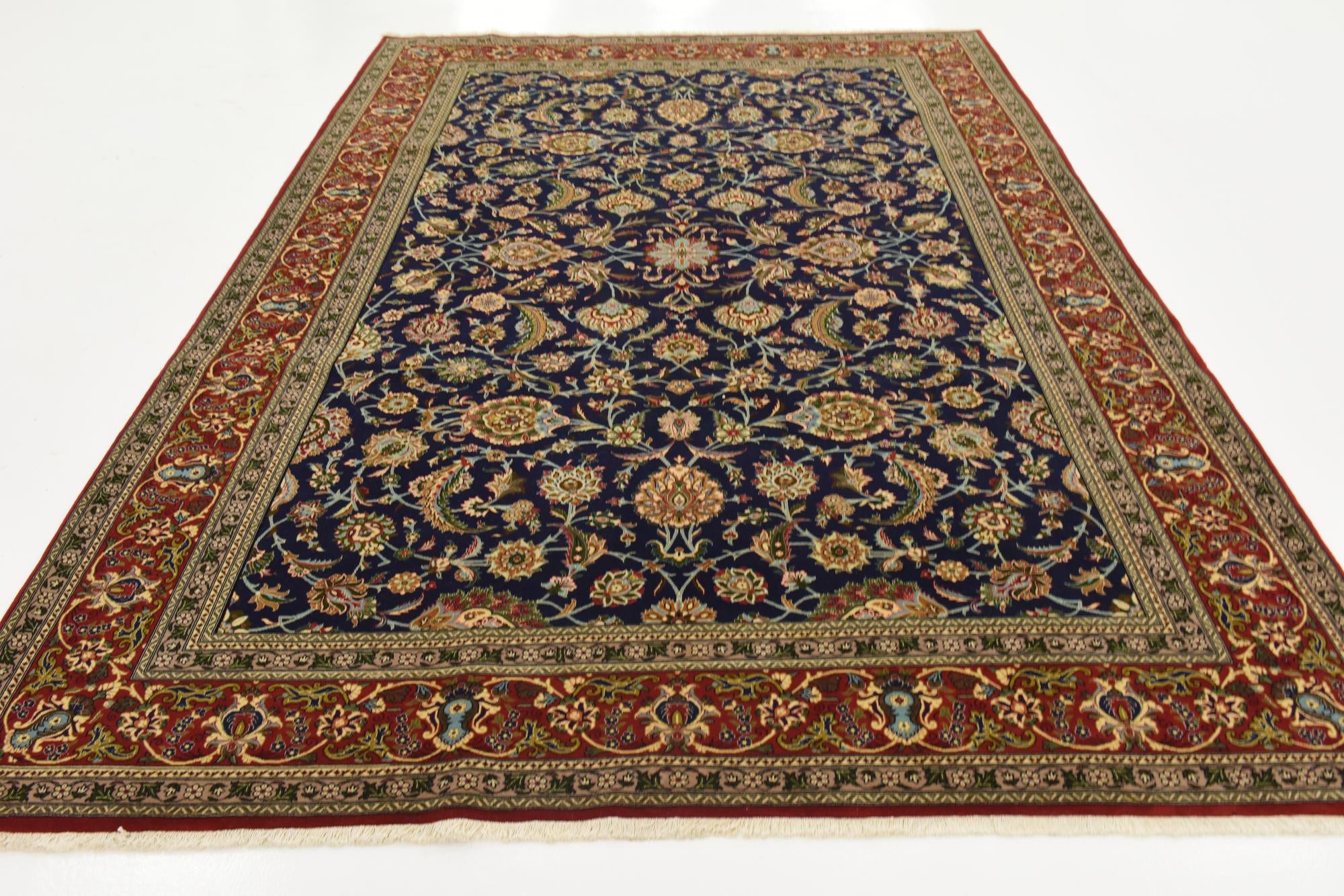 6' 11 x 10' Hand Knotted Qom Persian Rug