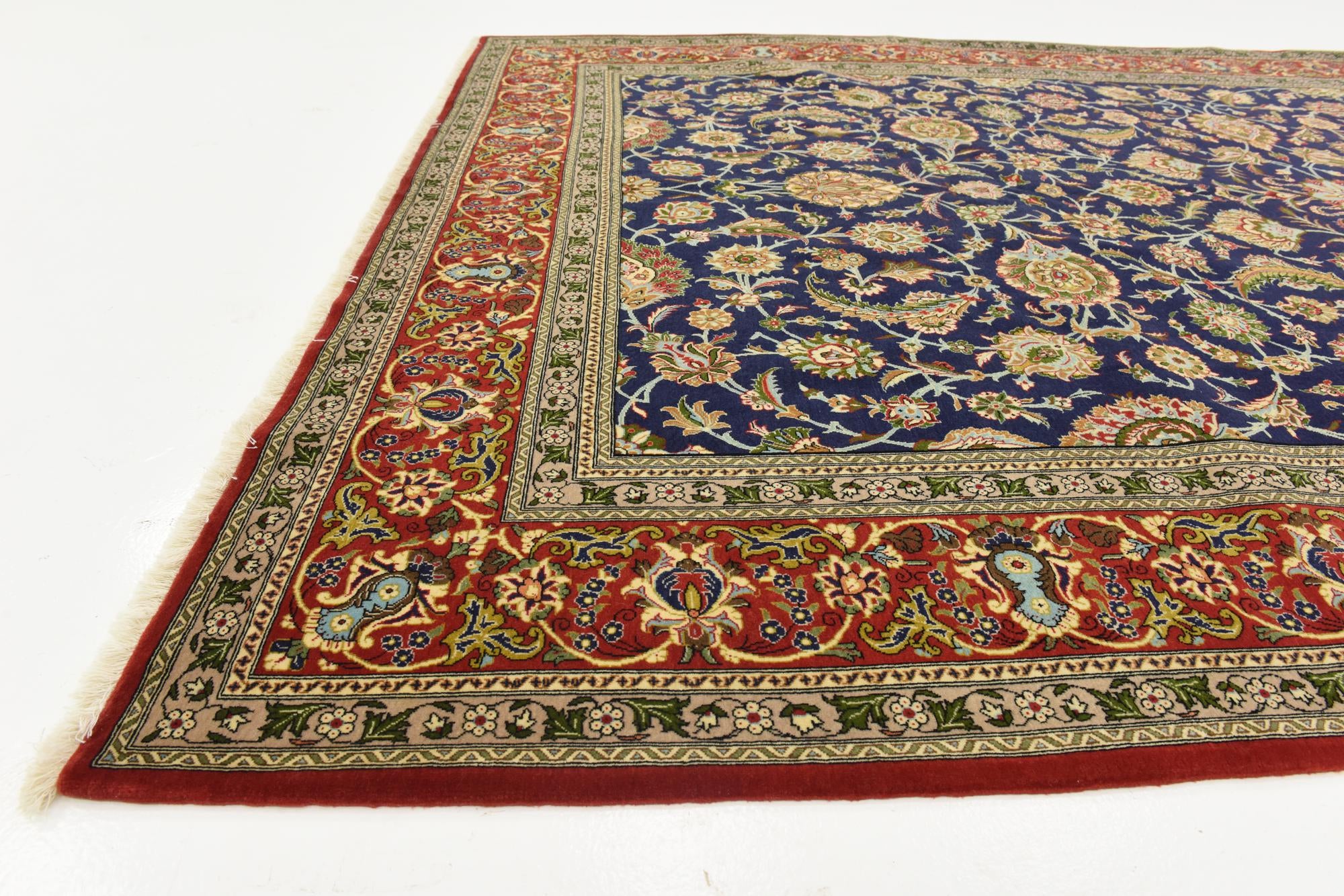 6' 11 x 10' Hand Knotted Qom Persian Rug