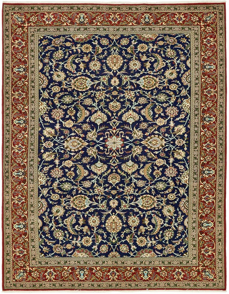 Detail image of 6' 11 x 10' Hand Knotted Qom Persian Rug