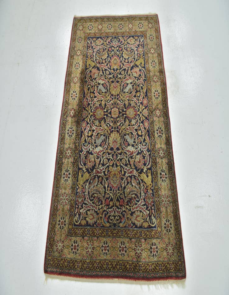 Detail image of 3' 5 x 5' Hand Knotted Qom Oriental Rug