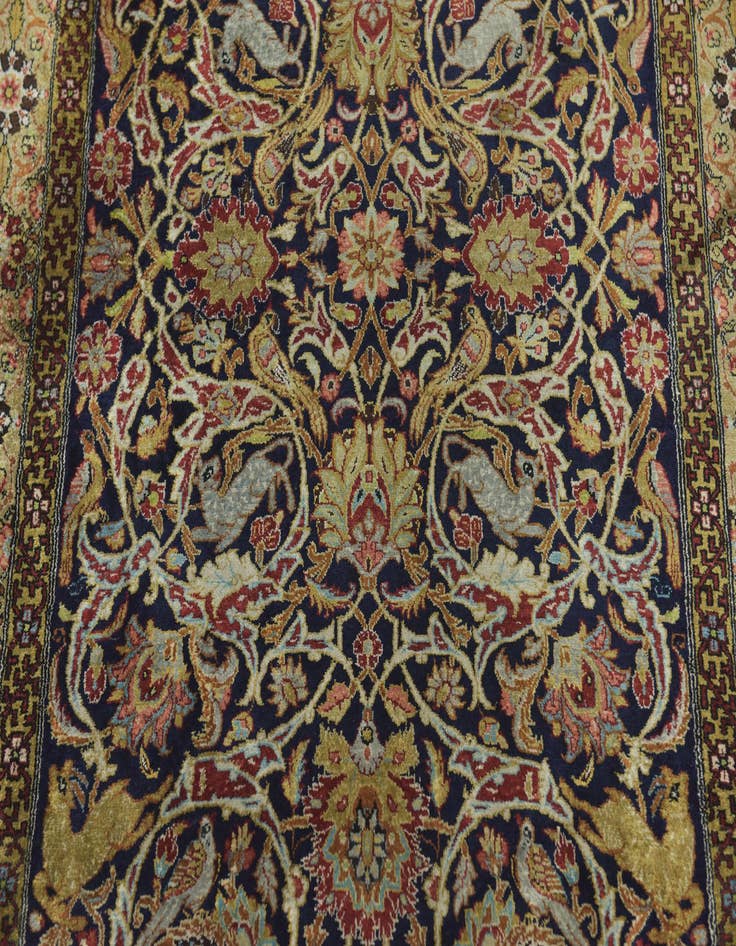 Detail image of 3' 5 x 5' Hand Knotted Qom Oriental Rug